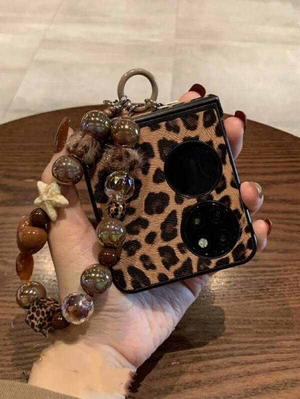 Leopard Print Bracelet Compatible With Huawei Pocket2, Nova Flip, P50 Pocket, Z , Mi Mix Flip2, Purax Phones