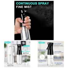 Spray Bottles Hair, Continuous Spray Bottle Used Hair Design, Plants, Cleaning, Hair Care And Skin Care, Etc. U2013 Empty, Reusable White+Black