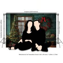 Horizontal Photographic Background For Photo Shoots Sublimated Fabric 3D Fireplace Garland Realistic Christmas Scene 2.20x1.50cm - FF-3262 - 查看 5