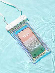 1pc Waterproof Anti-Fall Outdoor Phone Bag, Beach Essentials, Beach Accessories, Pool Float - 白色 - 查看 6