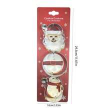 3/6Pcs Stainless Steel Christmas Cookie Cutter Set, Christmas Tree Reindeer Candy Cane Bell House Santa Shape Biscuit Molds, DIY Baking Tools For Christmas Party - Multicolor - View 11