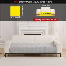 1PC Flannel Solid Color Checkered Quilted Sofa Cushion Non-Slip Seat Pad Machine Washable Sofa Cover, Suitable For Furniture Sofa Protection, Room Living Room Office Bedroom Decoration Modern Minimalist Style, Fits 1-4 Seater Modular Sectional Sofa Cover Pad - Multicolor - View 16