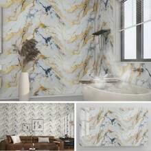 1 Roll Luxury Marble Style Self-Adhesive Wallpaper, 118 X 15.7 Inches, Peel And Stick Wallpaper. Waterproof, Moisture-Proof, Oil-Resistant, Easy To Clean, Seamless Pattern Matching, Perfect For Living Rooms, Bedrooms, Bathrooms, Kitchens And Stairs, Living Room Decoration | Seamless Wall Design | Waterproof Wallpaper, Wall Wallpaper.