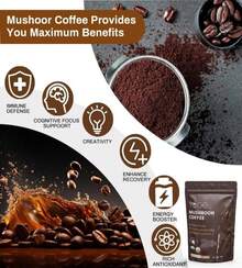 Mushroom Coffee, Instant Organic Mushroom Coffee With Cordyceps, Reish, King Trumpet, Shitake, Turkey Tail, Lions Mane For Energy, Focus, Positive Mood &Amp; Immune Support (30 Servings) - Tên hương vịA - Xem 4