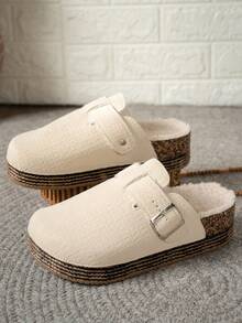 Pantuflas de tela deportiva de unicolor, otoño/invierno