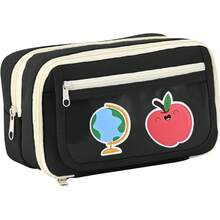 Estuche para Lápices de Gran Capacidad,Cartucheras Escolares,con 2 Notas Autoadhesivas,Estuche de Lápices con Compartimento Expandible,Organizador de Papelería para el Trabajo de Oficina Escolar - VERDE - Ver 9