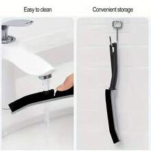 Conjunto de 5 escovas multiuso para fendas, escova de limpeza de fendas estreitas, escova para rejunte de azulejos de banheiro, limpador de fendas com cerdas duras, adequado para casa, restaurante, azulejos de cozinha, limpeza de trilhos de janelas - Preto - Ver 8