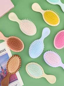Macaron Mini Cute Brush Portable Travel Wet And Dry Dual-Use Air Cushion Toothbrush Daily Travel Outing Use, Air Cushion Comb, Hair Accessories For Women, Girls