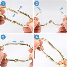 10 piezas/30 piezas/50 piezas Ganchos y anillos decorativos para cortina de ducha a prueba de óxido en forma oval, anillos metálicos para cortina de baño, anillos giratorios, negro/dorado/plateado - Multicolor - Ver 6