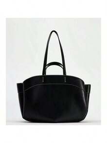 2024 Autumn New Women Handbag Shoulder Tote Bag Fashion Large Capacity Commute Shopping Bag - Black - View 6