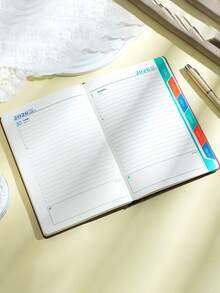 1 Piece 2026 A5 (140 Pages) Standard Plan Calendar Planning: High-Quality PU Leather (January December) Daily, Weekly, And Monthly Agendas, 365 Day To-Do List Planned By Planner, Perfect Gift (Blue, Brown, Gray, Khaki)