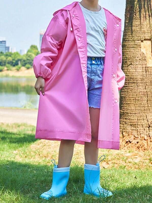 1pc New Transparent Portable Outdoor Raincoat, Thickened Full Body Hooded Rainwear For Travel, Camping, Hiking