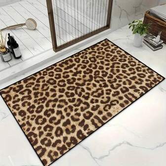 1 pieza Felpudo de gel de sílice con estampado, alfombra de piso súper absorbente y de secado rápido, suave, adecuada para cocina, baño, sala de estar, patio, 50x80cm de alta calidad