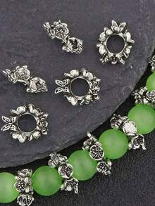 10/20/50 piezas Cuentas espaciadoras con diseño de mariposa y flor vintage para hacer joyas DIY como pulseras, collares, llaveros y talla grande. Accesorios elegantes para hacer manualidades, regalos de graduación, fiestas de cumpleaños y talla grande. Suministros para hacer joyas.