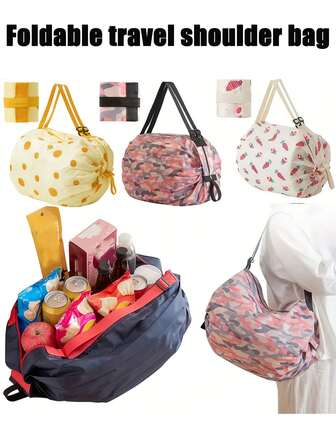 Large Capacity Folding Luggage Storage Bag Suitcase Travel Waterproof Pouch Handbag Shoulder Bag Organizer Tote Bag, Travel Essentials Travel Bag Luggage Bag For Travel For Business For Vacation Holiday Portable Multifunction Travel Duffel Bag Unisex Weekender Bags