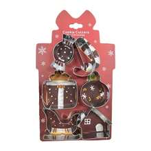 3/6Pcs Stainless Steel Christmas Cookie Cutter Set, Christmas Tree Reindeer Candy Cane Bell House Santa Shape Biscuit Molds, DIY Baking Tools For Christmas Party - Multicolor - View 12
