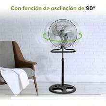 Ventilador 3 en 1 Pedestal Piso y Pared 3 Aspas de Metal 3 Velocidades - negro - Ver 3
