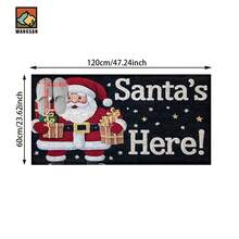 1 pieza/2 piezas Alfombra de baño con estampado de cascanueces navideño, de material de imitación de cachemira con decoración esponjosa, apta para baño, entrada, cocina y otras ocasiones, lavable a máquina, decoración navideña, se puede regalar - Multicolor - Ver 11