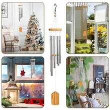 Campanas de Viento, Campanillas de Viento Grandes Conmemorativas de Simpatía a Prueba de Agua con Tubos de Metal para Decoración de Jardín y Balcón Al Aire Libre, Campanas de Viento metálicas - 1 - Ver 6