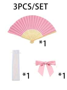 Bộ 3/15/30 chiếc, Bộ quạt quà tặng đám cưới màu xanh lá cây mùa hè, Quạt xếp nữ, Nơ xanh lá cây, Túi dây rút trong suốt, Trang trí tiệc cưới. Thích hợp làm quà tặng cô dâu, quà sinh nhật, phụ kiện chụp ảnh cho phù dâu, quạt mùa hè, đồ dùng sự kiện và tiệc tùng, túi quà tặng nhiều chiếc. - Nhiều màu - Xem 12