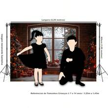 Horizontal Photographic Background For Photo Shoots Sublimated Fabric 3D Fireplace Garland Realistic Christmas Scene 2.20x1.50cm - FF-3260 - 查看 4
