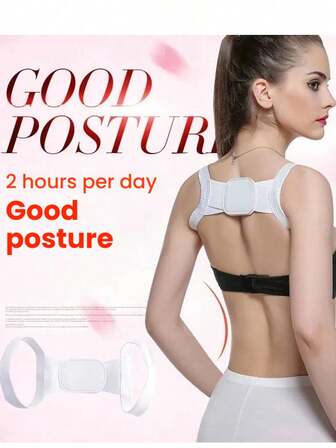 1件，2025新款可调节姿势矫正带，背部训练带，男女通用 - 背部支撑带，户外运动健身带