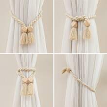 2 Pcs Strong Magnetic Curtain Tiebacks, Curtain Holdbacks, Outdoor Curtain Tiebacks, Hand-Woven Curtain Ties – Suitable For Halloween And Christmas Decorations,Room Decor