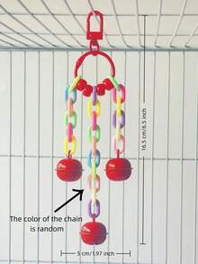 1 szt. akrylowa zabawka dzwonek dla papugi, zawieszka do klatki dla ptaków, zabawka dzwonek do gryzienia ptaków, uspokajająca zabawka dzwonek, dekoracyjna zawieszka do klatki dla ptaków, artykuły dla ptaków