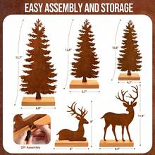 5pcs Christmas Decorations Mini Christmas Trees And Reindeer,Christmas Tabletop Decor,Rusty Vintage Style,Suitable For Room Decor,Home Decor,Bedroom Decor,Christmas Decoration,Christmas Gifts,Birthday Gifts,Wedding,Enhance Festive Atmosphere Winter Christmas Decorations Home Christmas Gifts Christmas Decor - Iron Deer - View 6