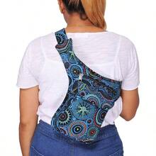 Rionera cruzada para mujer, lona de algodn, bohemio, hippie, festival, colorido, cinturn para mujer, Black - Turq, Una talla, Rionera, rionera, rionera - inicial - Ver 8