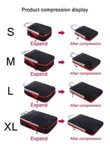 4 قطع مكعبات تعبئة للسفر، منظمات أمتعة ضاغطة، حقائب تخزين رقمية ومستحضرات تجميل، مناسبة لحقائب الملابس والأحذية، حقيبة سفر، حقيبة يد، حقيبة أمتعة للسفر والأعمال والعطلات، سعة كبيرة، محمولة متعددة الوظائف، حقيبة سفر متنوعة الاستخدام