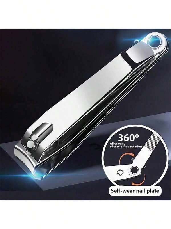 1 pezzo Taglia unghie in acciaio inossidabile extra large con lima per unghie, tagliacapelli e set per manicure, strumento per la cura e la pulizia delle unghie, adatto per uso domestico e da viaggio