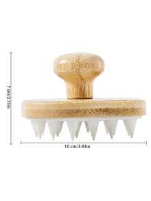 1/2 paquets Brosse à shampoing en bois de bambou, brosse de massage en silicone, brosse multifonctionnelle pour la maison, brosse de bain, brosse de nettoyage, brosse de massage en silicone Nanzhu