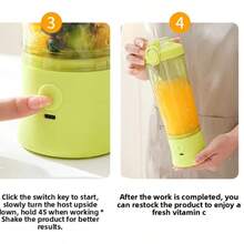 Licuadora portátil, licuadora personal para batidos y smoothies, vaso para jugo con cuchilla recargable por USB de gran capacidad, mini licuadora