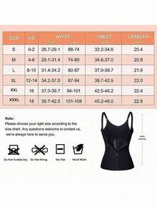 1pc Women Sports Waist Trainer With Hooks & Zipper, Body Shaper Corset Vest Shapewear For Tummy And Waist Control