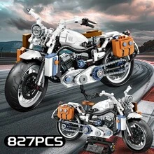 Modelo de bloques de construcción de motocicleta clásica de alta tecnología, juguete de ladrillos de carreras de ciudad de moto para decoración de escritorio de adultos, regalo de Navidad - Multicolor - Ver 9
