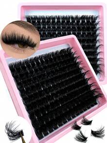 200D/160D/120D/100D/80D/60D DIY Individual Lashes 200pcs/180pcs/160pcs/140pcs/120pcs Synthetic Mink False Eyelashes 8D Luxury Fluffy DIY Cluster Lashes - 14-20mm Mixed Length Eyelash Extension 0.07mm Russian D Curl Thick And Reusable Dramatic Lashes, Easy For Beginners, Suitable For Daily, Party, Stage, Night Out, Ideal Gift For Mother's Day, Easter, Valentine's Day, Music Festival, Christmas, Christmas Eve, Thanksgiving - D - 查看 10