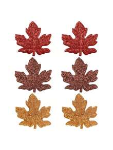 6pcs Maple Leaf Hair Clips, Shiny Autumn Leaf Alligator Hair Clips, Gold/Red/Brown Fall Leaves Hair Accessories For Girls, Thanksgiving, Autumn Festivals