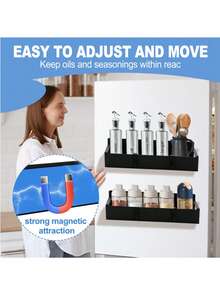 1 buc. Suport magnetic de depozitare, suport organizator cu adsorbție magnetică puternică pentru frigider, mașină de spălat, bucătărie, baie, spălătorie, economisire de spațiu și depozitare ordonată