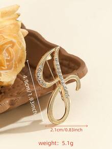 1 件时尚创意水钻 A-Z 英文字母金色胸针，百搭简约配饰别针，适合男女珠宝服装配饰包包饰品办公室配饰圣诞礼物 - 彩色 - 查看 36