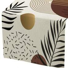 1 Mid-Century Abstract Brown Table Runner, Featuring Bohemian Tropical Leaves, Geometric Arches, Minimalist Modern Dining Table Decor, Suitable For Farmhouse, Home Kitchen, 33x183cm - Multicolor - View 10