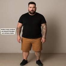 Men's Twill Bermuda Shorts Plus Size 48 To 58 - Camel - View 4