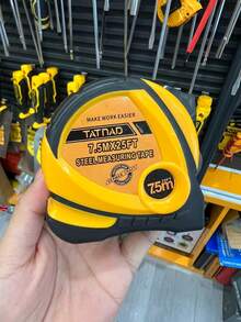 1 pieza Cinta métrica retráctil de 25 pies, cinta métrica para el hogar de fácil lectura, juego a granel para ingenieros y contratistas, con función de rebobinado automático y bloqueo