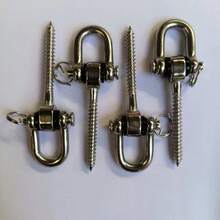 2pcs/Set Of Permanent Rust Proof 304 Stainless Steel Screw Bracket Heavy-Duty 180 ° Swing Hook, Park Yoga Hammock Rope Tire Mesh Chair Sandbag Punching Bag Porch Swing Set