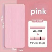 1 miếng, dày, chống trượt, giảm xóc, bền, thoải mái, chất liệu cao su nitrile, thảm tập yoga dày chống trượt dành cho nam và nữ có dây đeo lưu trữ miễn phí, có sẵn ba màu đen/hồng/tím, kiểu dáng tập thể dục trong nhà, sọc hồng, hình chữ nhật, kết cấu chống trượt, rèn luyện cốt lõi, chỉnh sửa tư thế - Làm dày - Xem 12