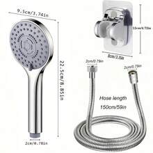 Set de cap de duș portabil cu montare pe perete, orificiu mare de ieșire, potrivit pentru baia de familie, cu pulverizator de ploaie și funcție de presurizare - Cap de duș reglabil, Cap de duș portabil, Cap de duș de înaltă presiune, Lampă de duș, Plastic durabil, Ușor de instalat