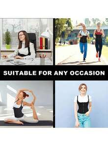 1pc Women Sports Waist Trainer With Hooks & Zipper, Body Shaper Corset Vest Shapewear For Tummy And Waist Control