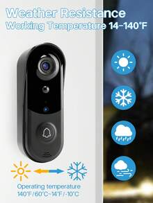 WiFi Doorbell Camera Wireless, Wireless Indoor Chime, 1080P Live Video, 1080P Night Vision, Free Cloud Storage, 32GB Micro SD Card, Motion Detection And Ai Human Detection, 2.4Ghz WiFi Only, Weather Resistance, Easy To Installation - màu đen - Xem 7