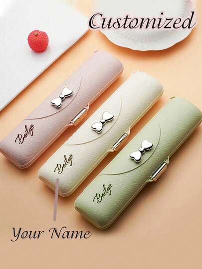 Personalized Portable Cutlery Set, Stainless Steel Piece Cutlery Set, Set Portable Camping Reusable Cutlery, Includes Fork Spoon Chopsticks With Box, Suitable For Picnic Camping Family Travelling Work Outdoor, Holiday Gift ,Kitchen,Christmas Gift,School Supplies