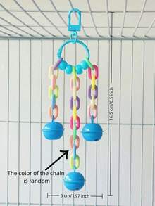 1 szt. akrylowa zabawka dzwonek dla papugi, zawieszka do klatki dla ptaków, zabawka dzwonek do gryzienia ptaków, uspokajająca zabawka dzwonek, dekoracyjna zawieszka do klatki dla ptaków, artykuły dla ptaków